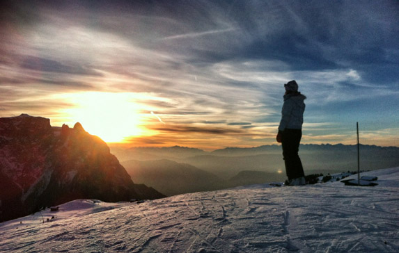 Sonnenuntergang-Seiser-Alm-Südtirol
