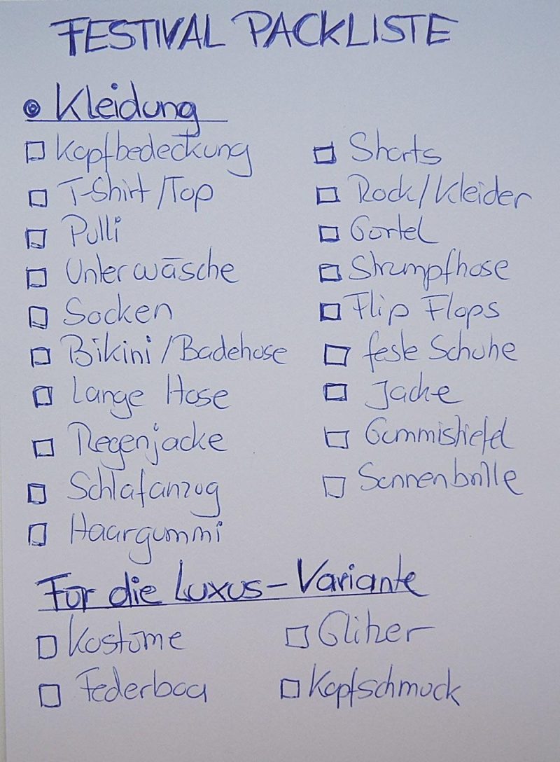 Festival-Packliste-Kleidung