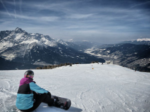 skiing in the dolomites -