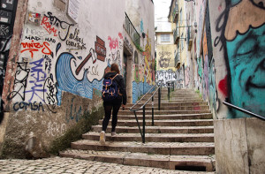 Straße Graffiti Lissabon