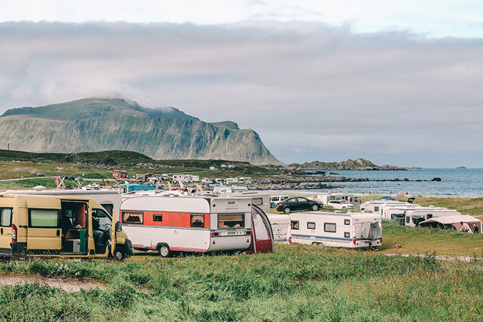 Campen am Haukland Beach