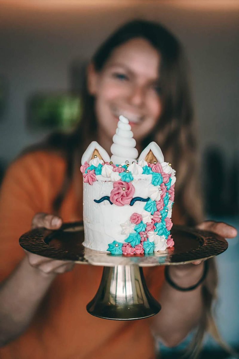 Einhorn Torte vegan