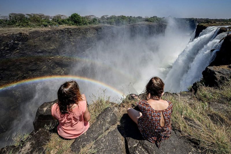 Ausblick auf die Viktoriafälle Sambia