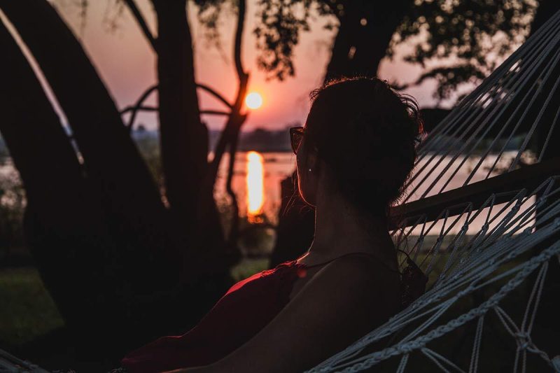 Sonnenuntergang im Royal Livingstone Victoria Falls