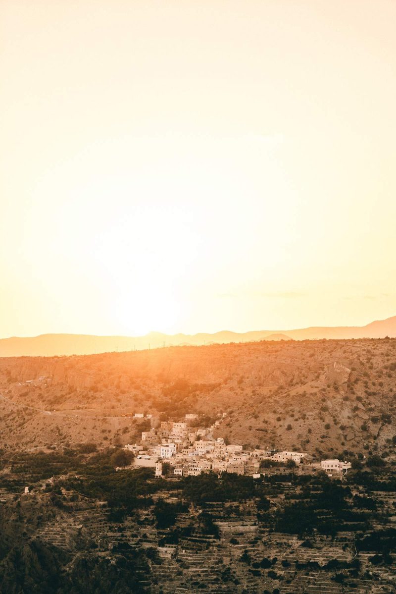 Sonnenuntergang Berge Oman