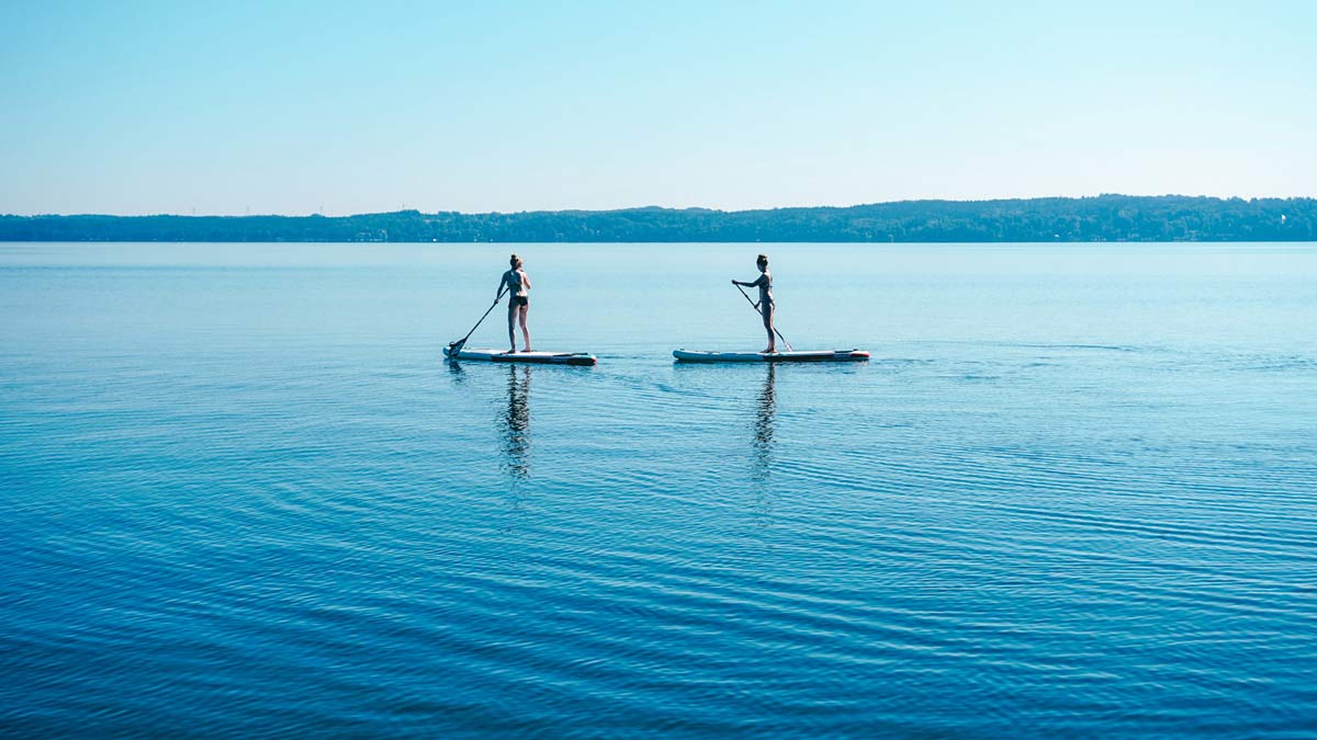 starnberger see sup paddel yoga