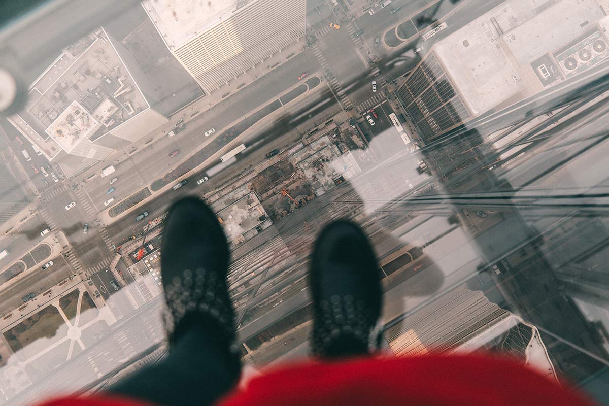 Glasbalkon auf dem Skydeck Chicago