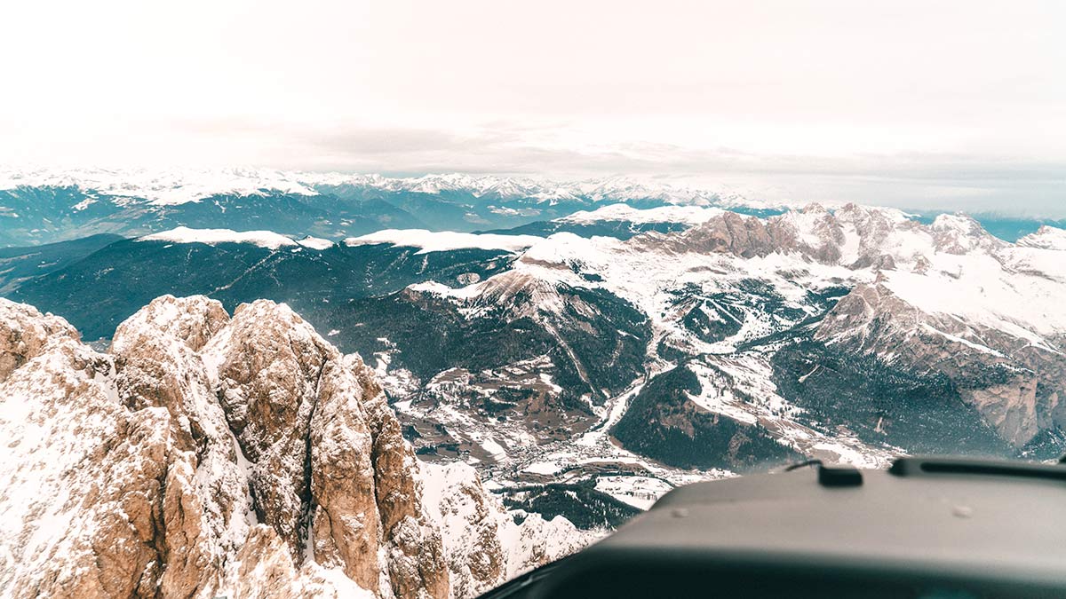 Helikopterflug Dolomiten Ausblick