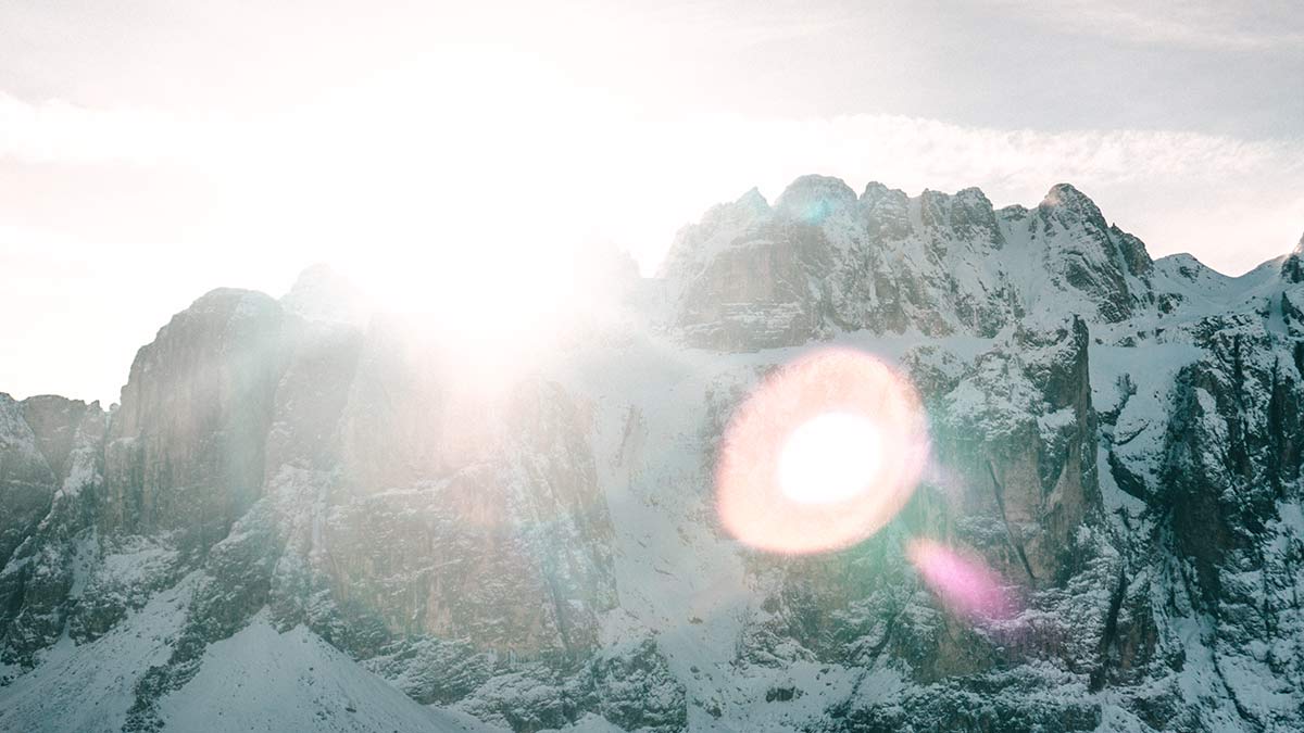 Wolkenstein Dolomiten Sonnenaufgang