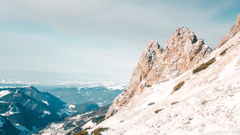 Wolkenstein Skigebiet Dolomiten Aussicht