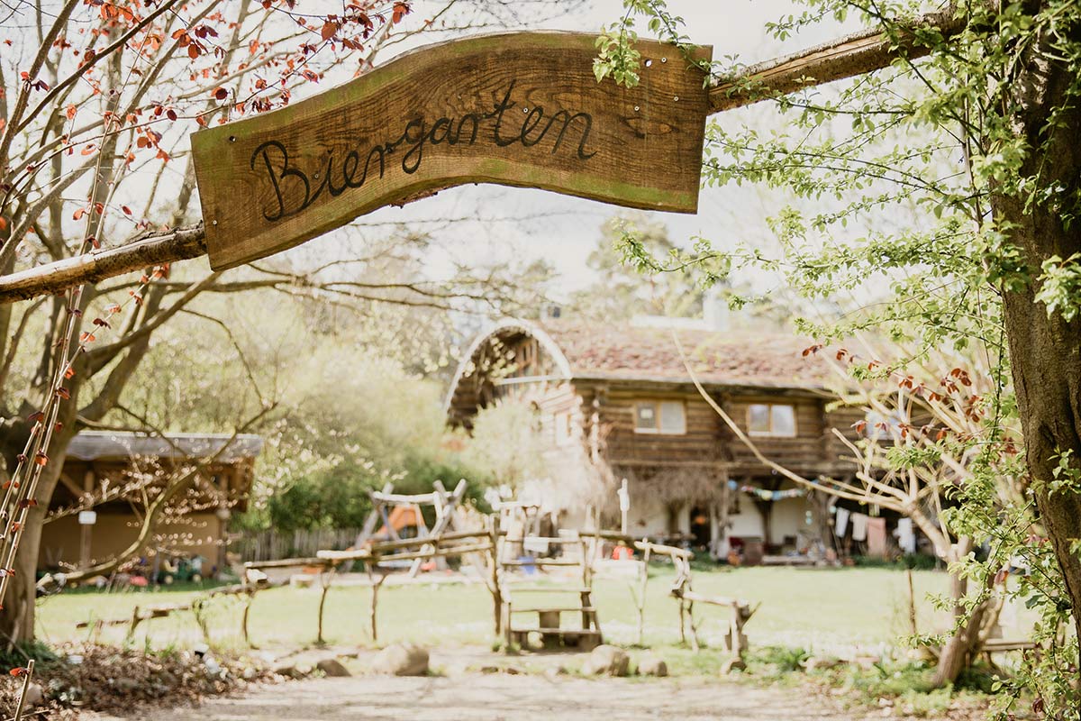 Biergarten Wendland Schild