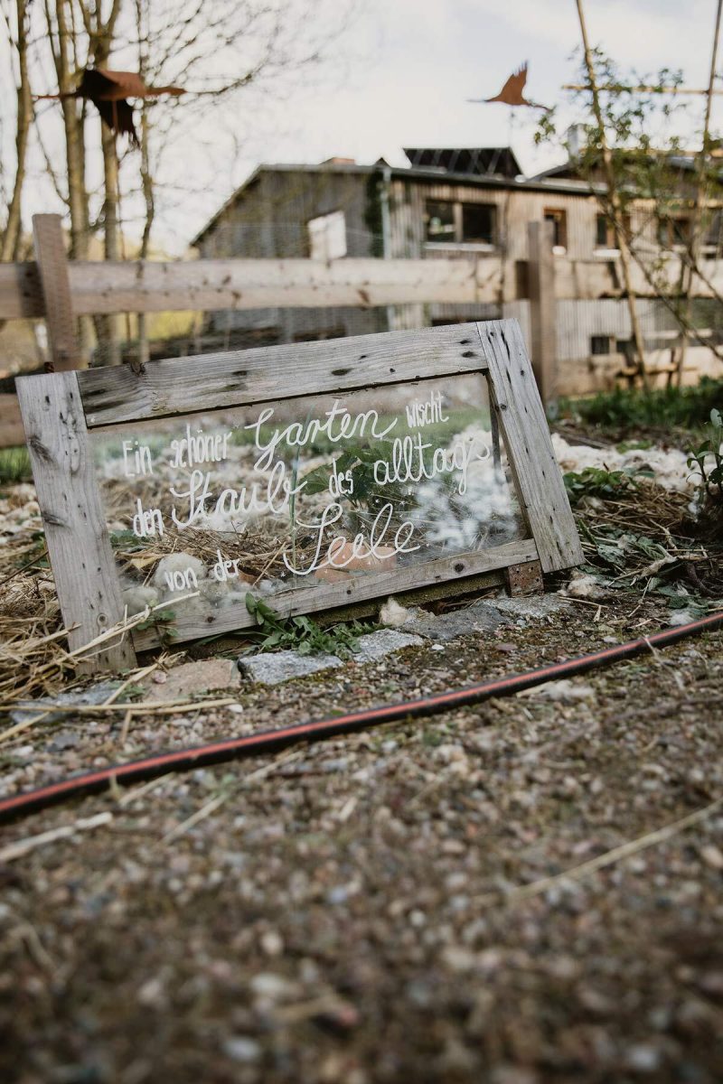 Schild Zitat Garten
