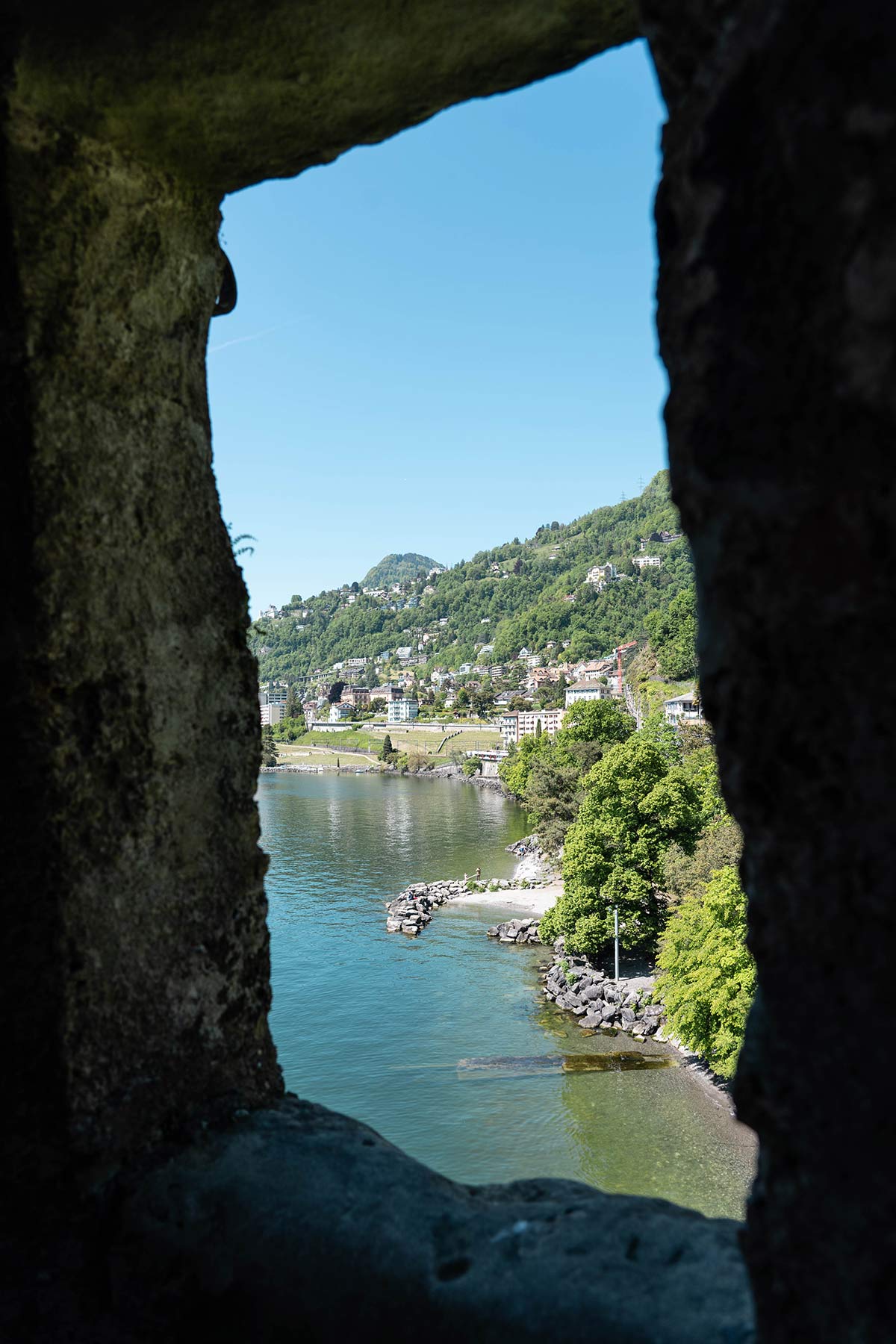Ausblick vom Schloss Chillon in Montreux in der Schweiz