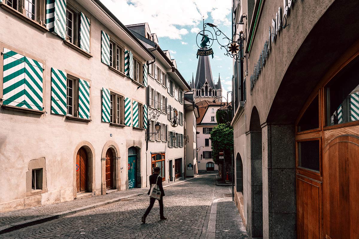 Mittelalterliche Gassen Lausanne