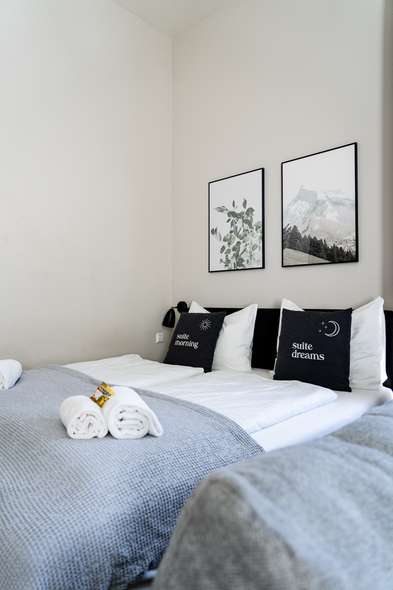 Bett im Limehome Appartement in Den Haag