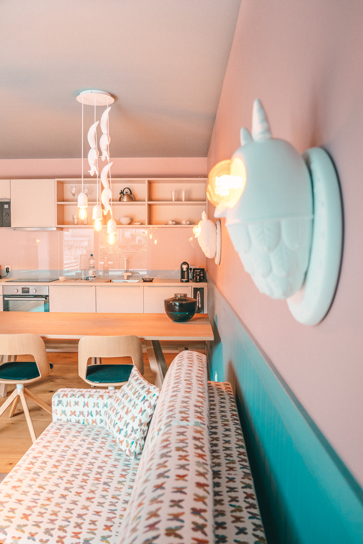 Eulenlampe im Designhotel Laurichhof